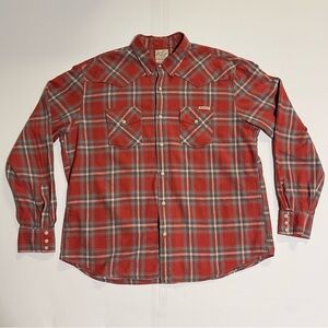 Lucky Brand Sportswear Distinctive Western Flannel Men’s Size 2XL Red & Brown